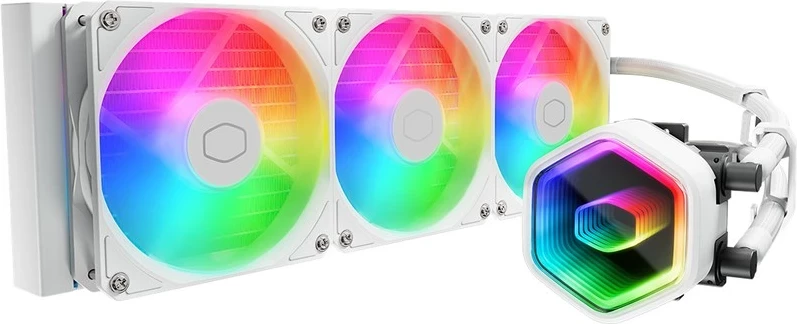 Tekočinsko hlajenje procesorja, Cooler Master MasterLiquid 360 Core II, 3 ventilatorji 12 cm, belo