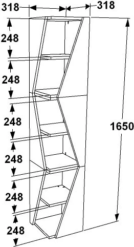 Polica za knjige Skye Decor Arrow, antracit