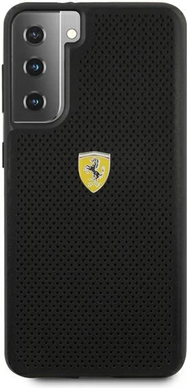 Preluknjan ovitek On Track Perforated za Samsung Galaxy S21+, Ferrari FESPEHCS21MBK, črn