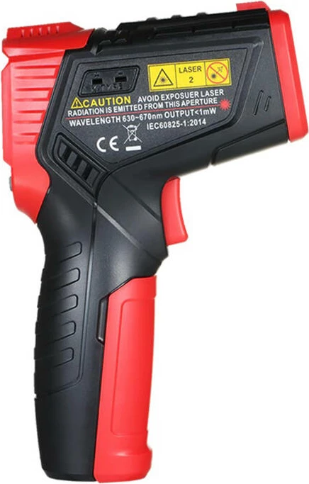 Infrardeči termometer (pirometer), D:S 12:1, -50°C–800°C, termoelement K, merjenje vlage in točke rosišča Habotest HT651D