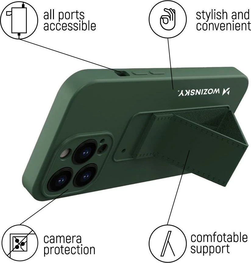 Ovitek za telefon z nosilcem Wozinsky Kickstand Case za Samsung Galaxy A72 4G, silikonski, moder