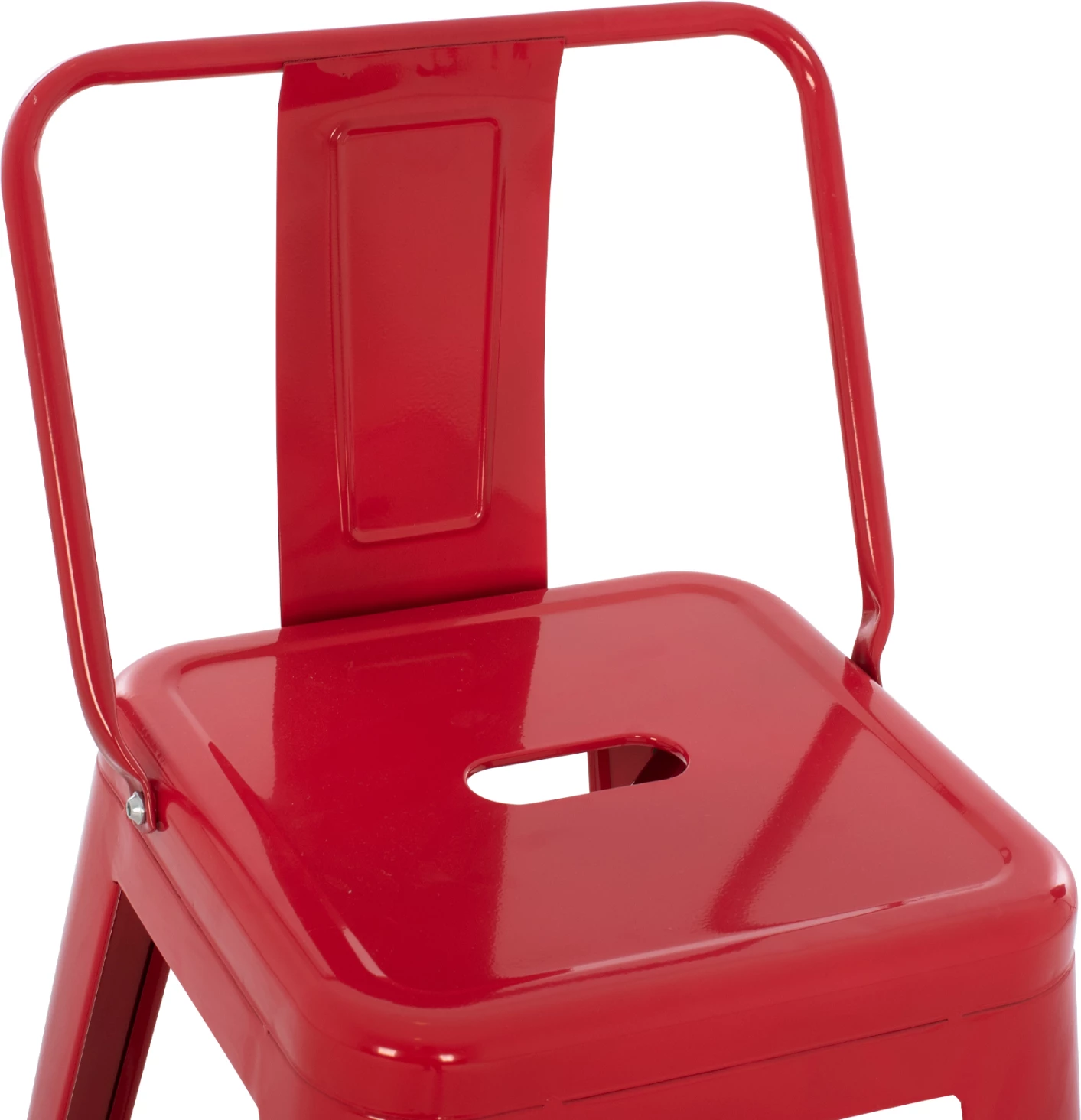 Barski stol srednje višine MELITA-PRO FH8574.44 kovinski v rdeči barvi 43x43x88H cm