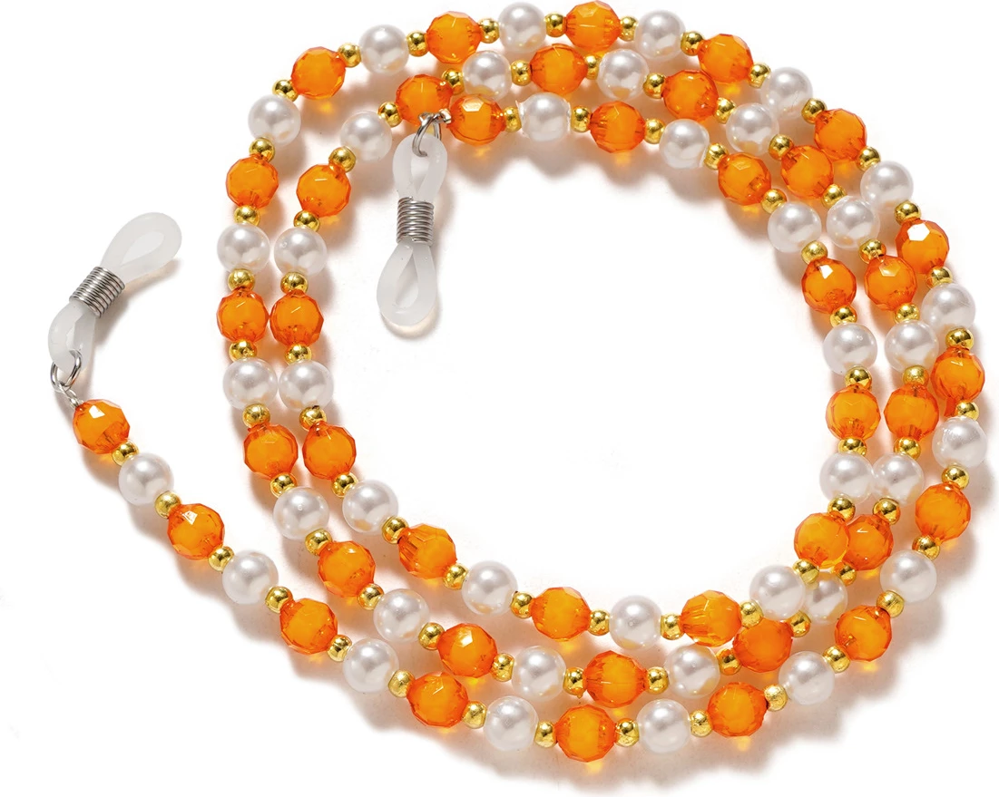 Verižica za očala z perlicami Hurtel, oranžna