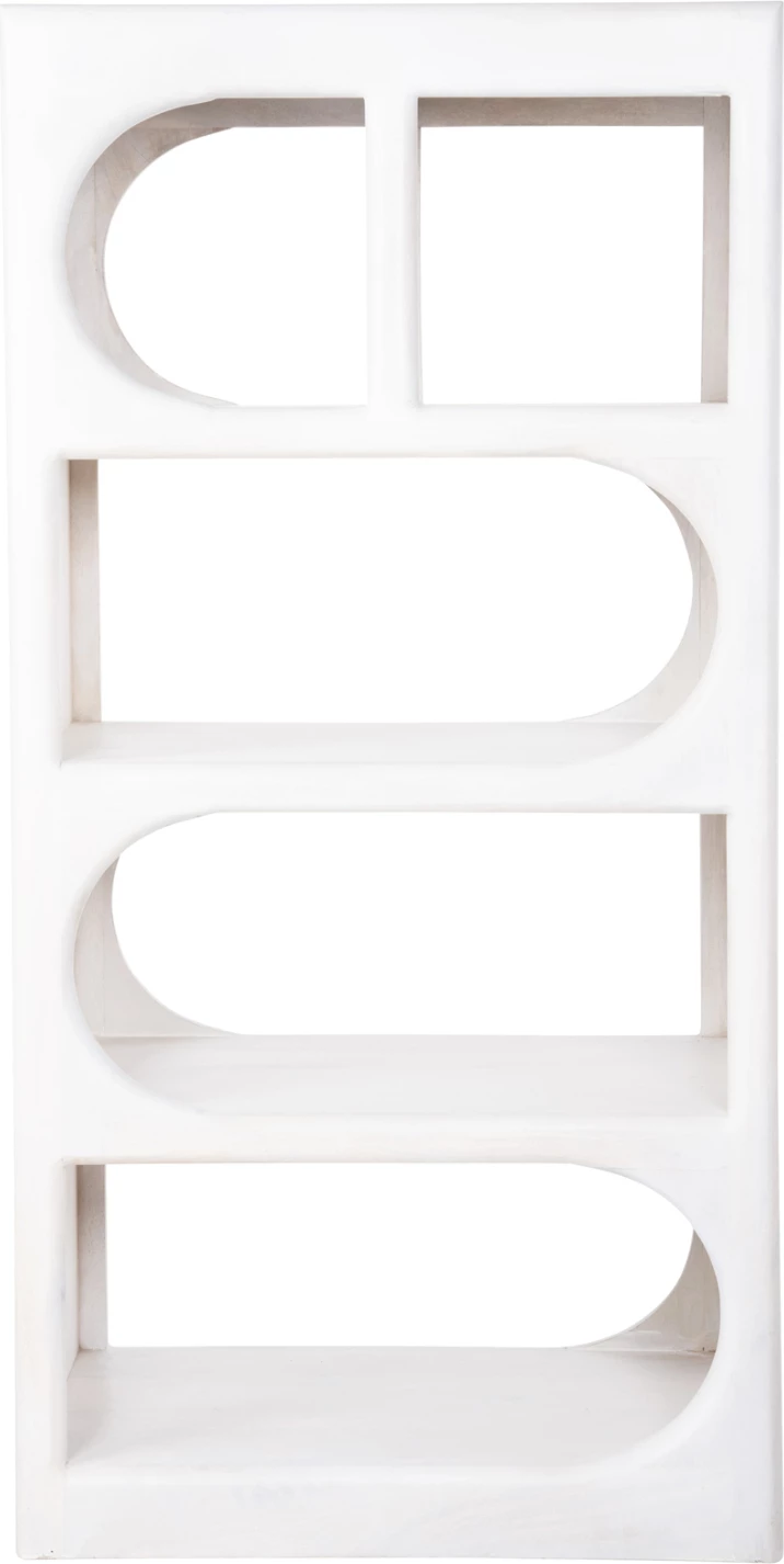 Visoka omara HANDYR FH9706 iz masivnega mangovega lesa v beli barvi 60x35x120Hcm