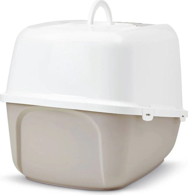 Pokrita mačja posoda SAVIC Nestor Jumbo, 66,5 x 48,5 x 46,5 cm, 1 kos, bela-rjava