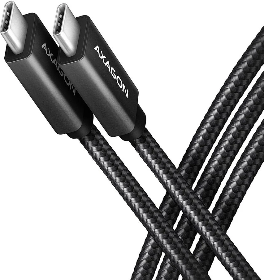 Premium USB-C kabel AXAGON BUCM32-CM20AB, 2 m, 100 W, 5 A, 4K, črn