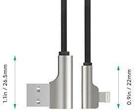 Lightning-USB kabel 2 m, kot 90°, AUKEY CB-AL01 OEM, črn