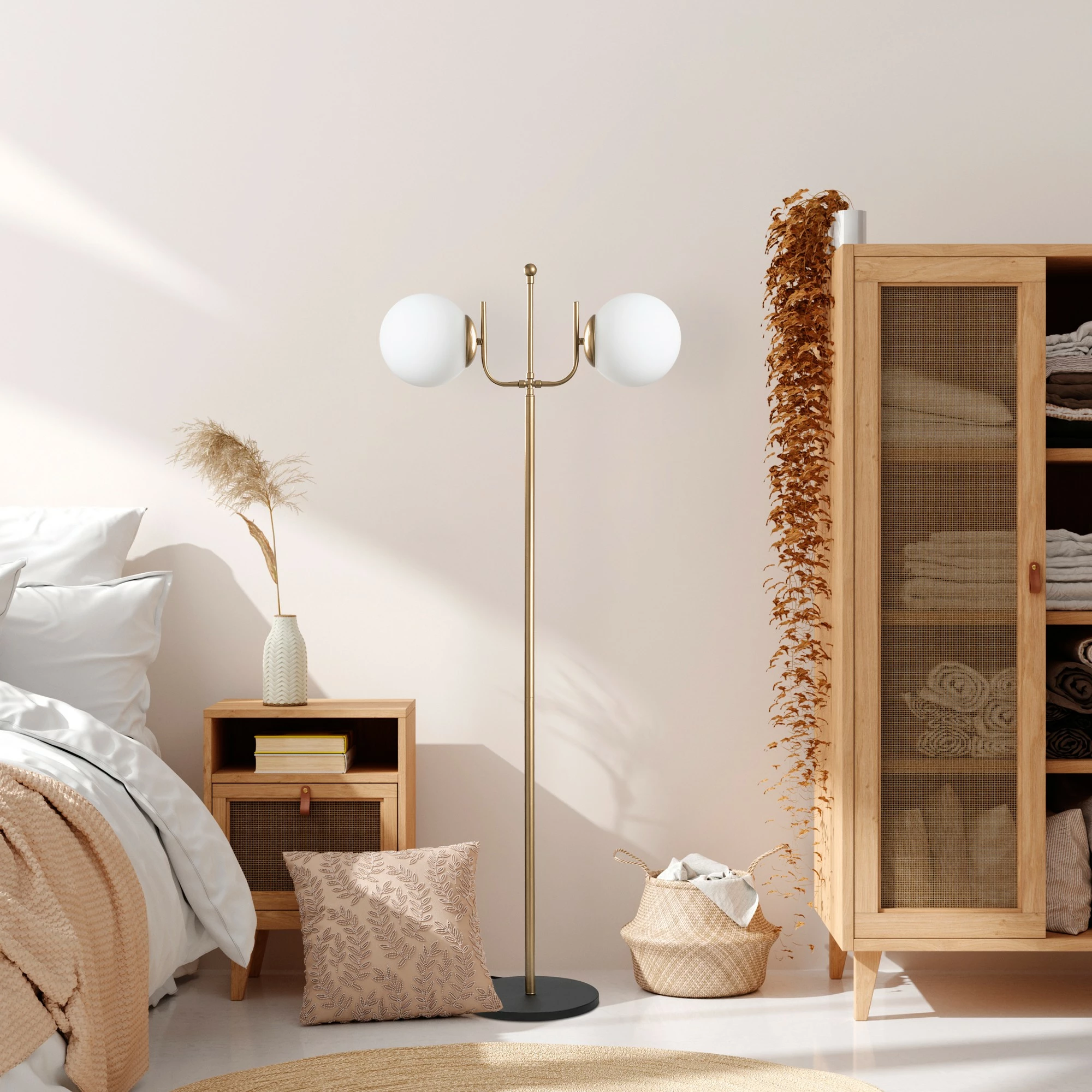 Stojalna svetilka, Opviq Antler 13766, zlate barve