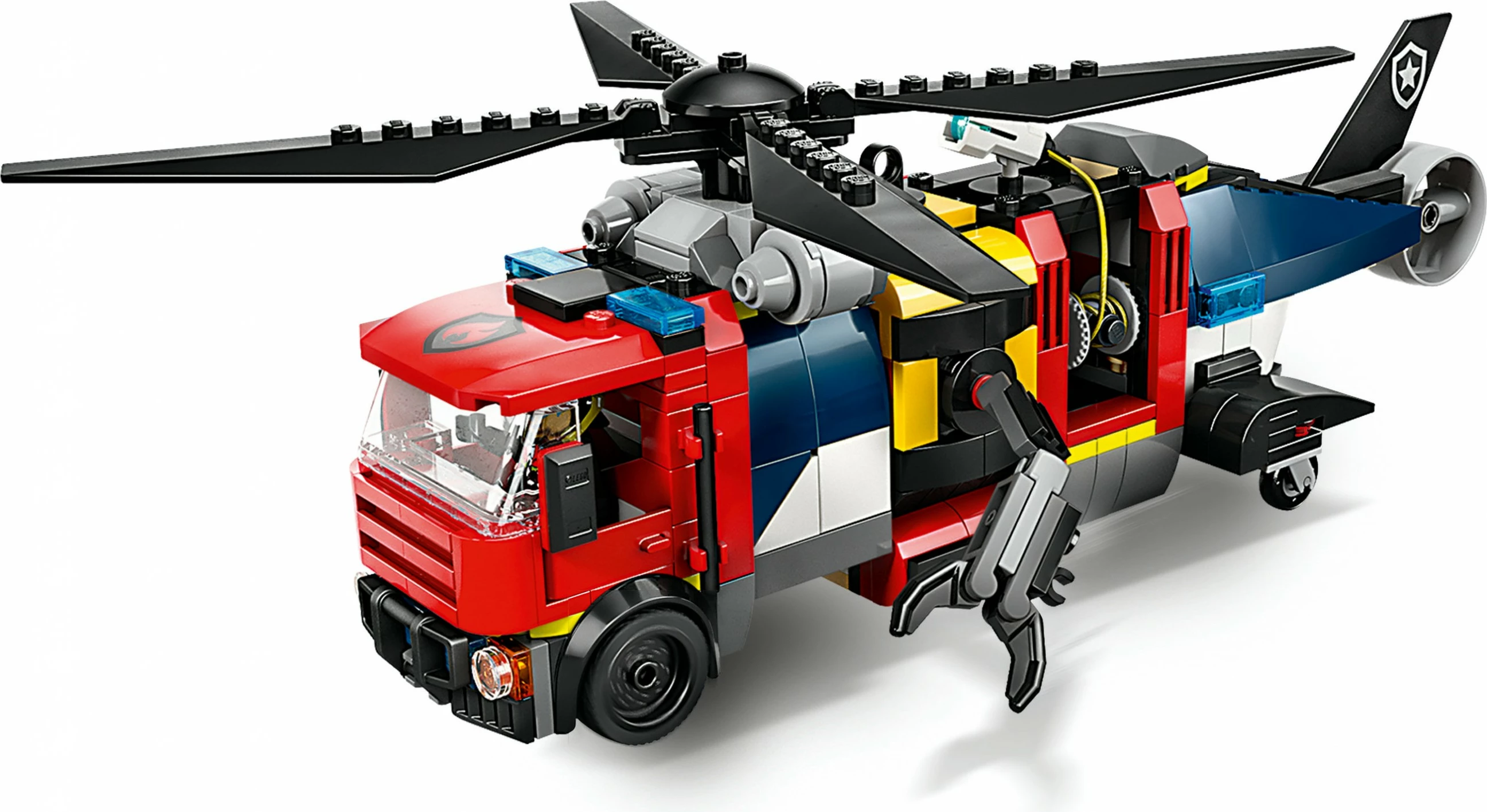 Igriv gradbeni set z 874 kosi, helikopter, gasilsko vozilo, podmornica LEGO City 60462, večbarven