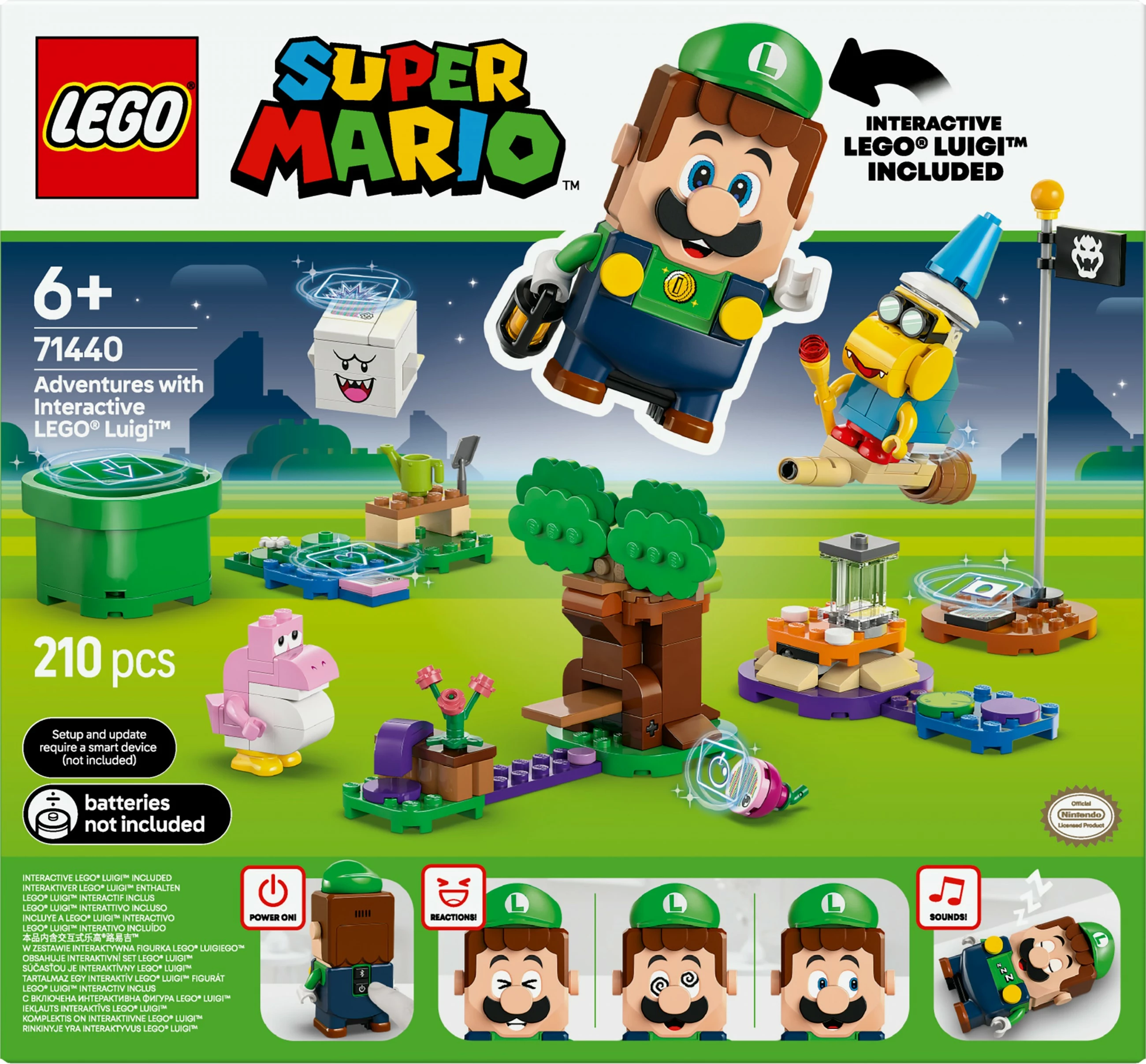 Set za gradnjo z interaktivnim Luigiem, LEGO Super Mario 71440, 210 delov, večbarven