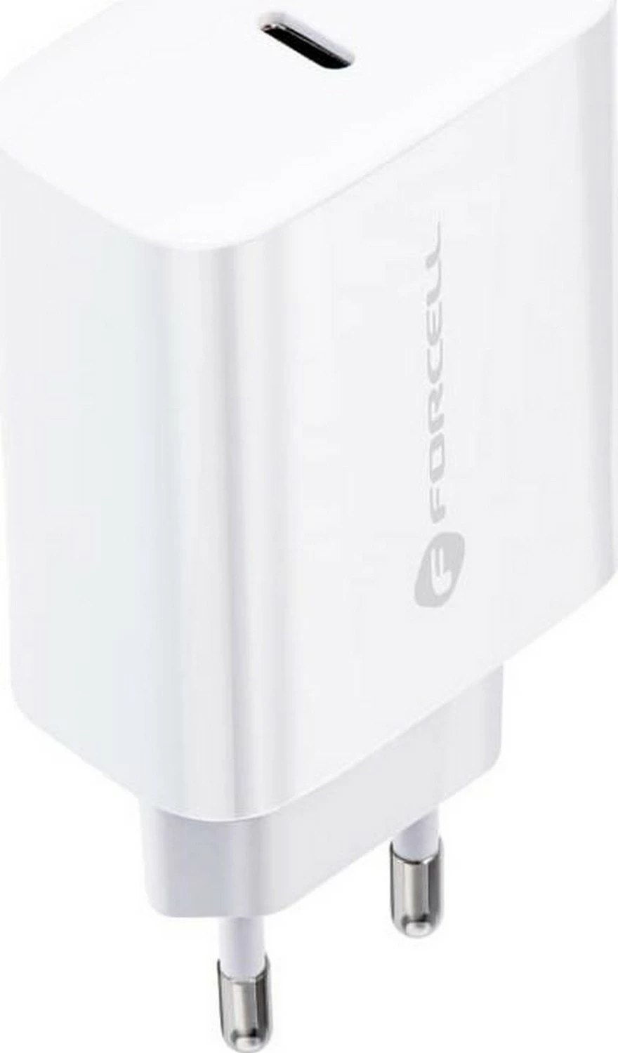 Hitri polnilec 20W za Apple, Forcell F-ENERGY TFK-TC-20WPD, USB Type-C, kabel Type-C na Lightning, bel