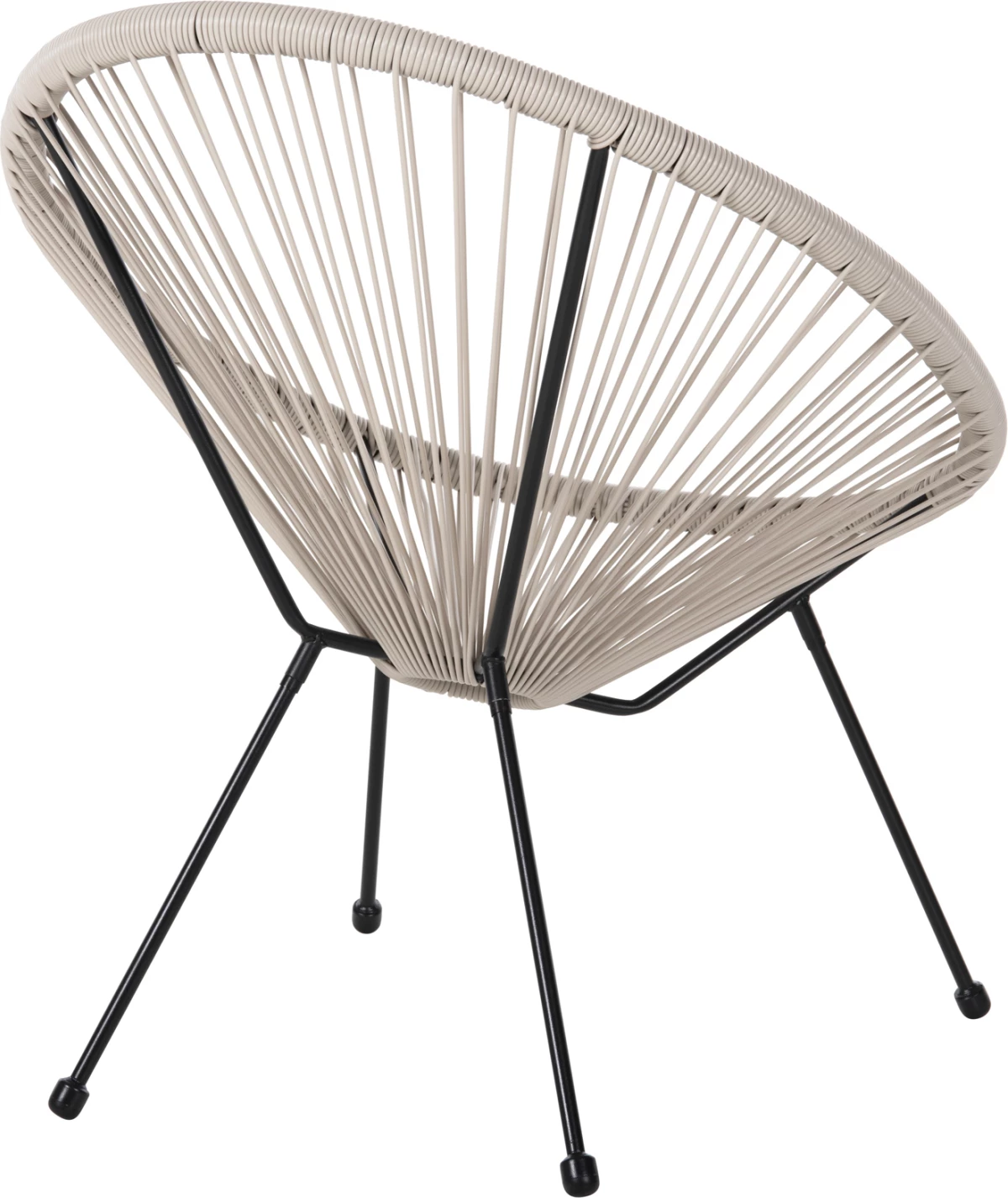 Vrtni naslanjač tipa gnezdo ACAPULCO FH5872.03 črna kovina-sintetični ratan v ecru 71x72x80Hcm