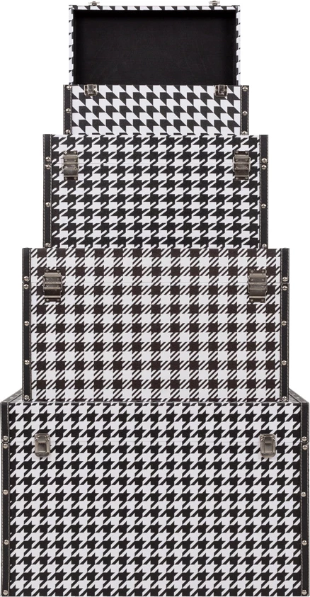 Set štirih škatel za shranjevanje Ferre, črn in bel, 64x40x40