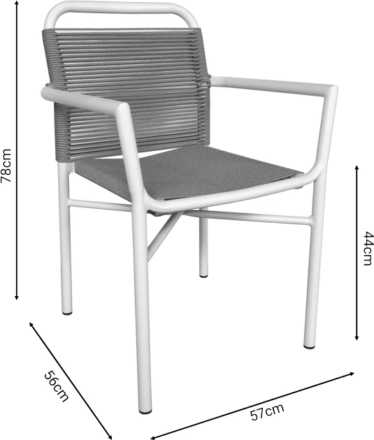 Jedilna garnitura za teraso s 2 stoli in mizo, Kliton Clutch, aluminij, naravno bela, 80 x 80 x 74 cm