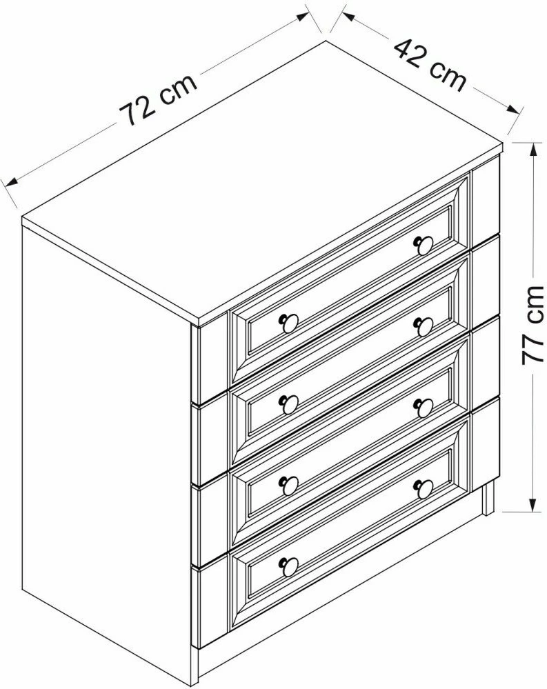 Komoda Hanah Home Kale - 4927, bela