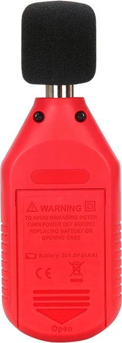 Merilnik ravni hrupa, UNI-T UT353, 30–130 dB, natančnost ±1,5 dB, osvetljen LCD, mikrofon 1/2", komplet z 3x AAA in zaščito proti vetru