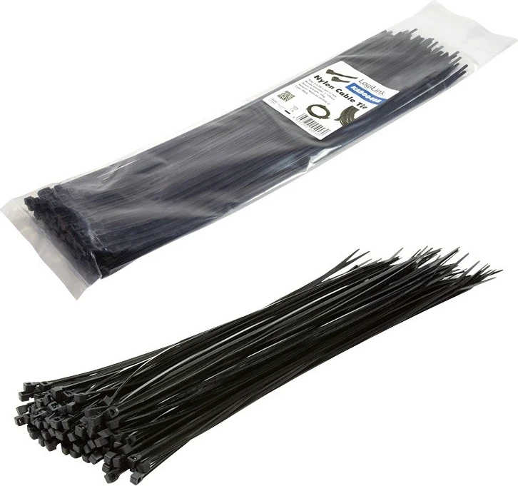 Set za vezice (100 kos), 0,4 m, črn, Logilink