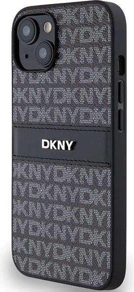 Zaščitni ovitek DKNY Mono Stripe & Metal Logo za iPhone 15/14/13, črn