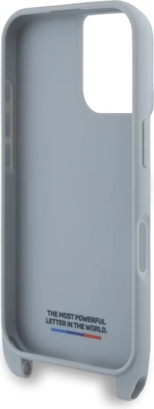 Ovitek z ogljikovim vzorcem in trakom BMW M Edition za iPhone 16, siv