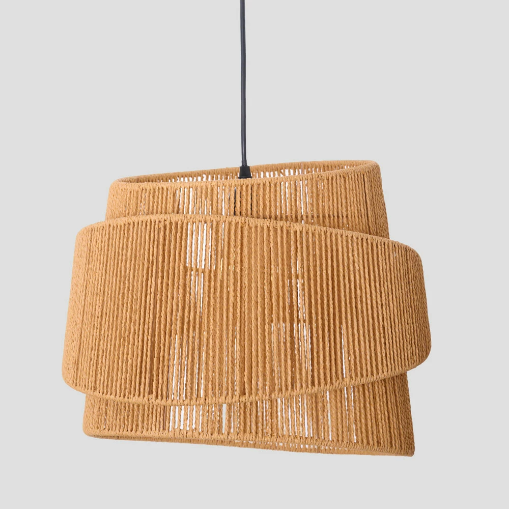 Stropna svetilka ZIA, vrv, papir, kaki, 39x35 cm