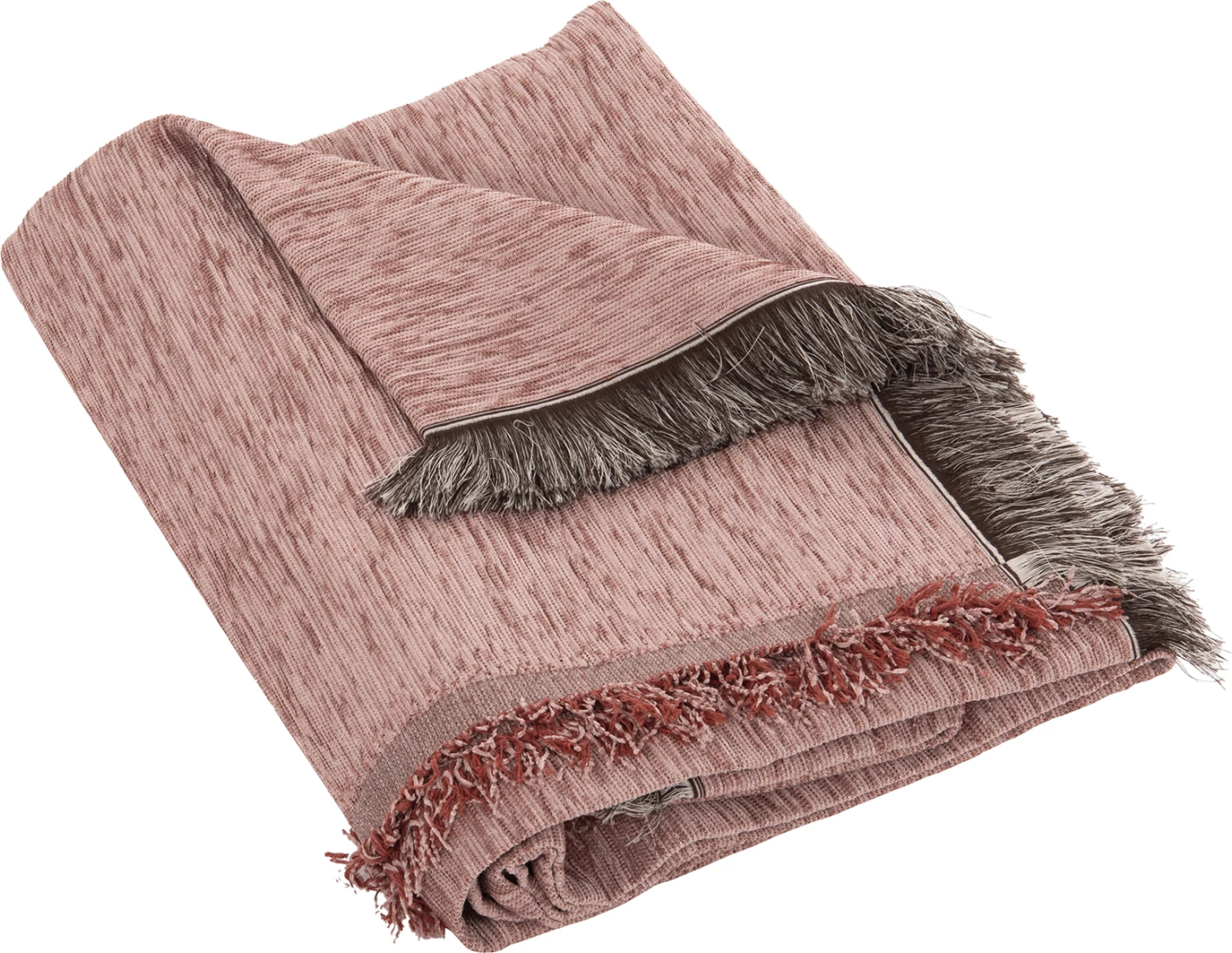 Prevleka za kavč - pregrinjalo z resicami DREAMTOPIA FH12165.11 v barvi prašno roza 295x170 cm