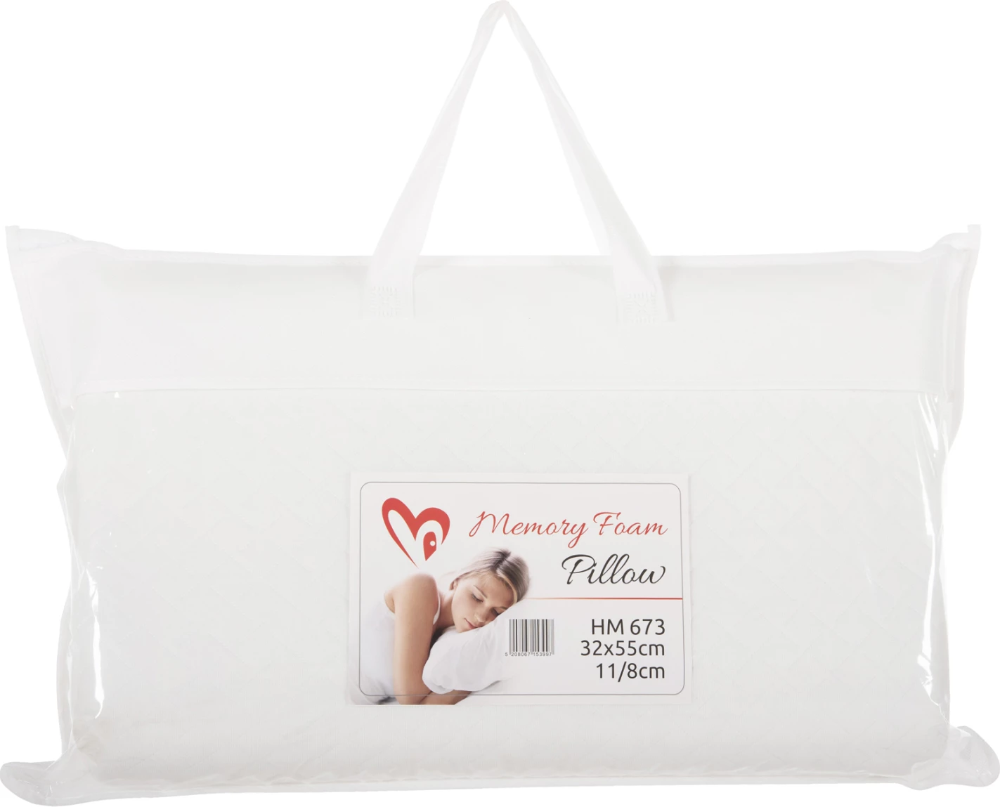 Vzglavnik BEZEL FH673 iz spominske pene - bela tkanina 55x32Hcm