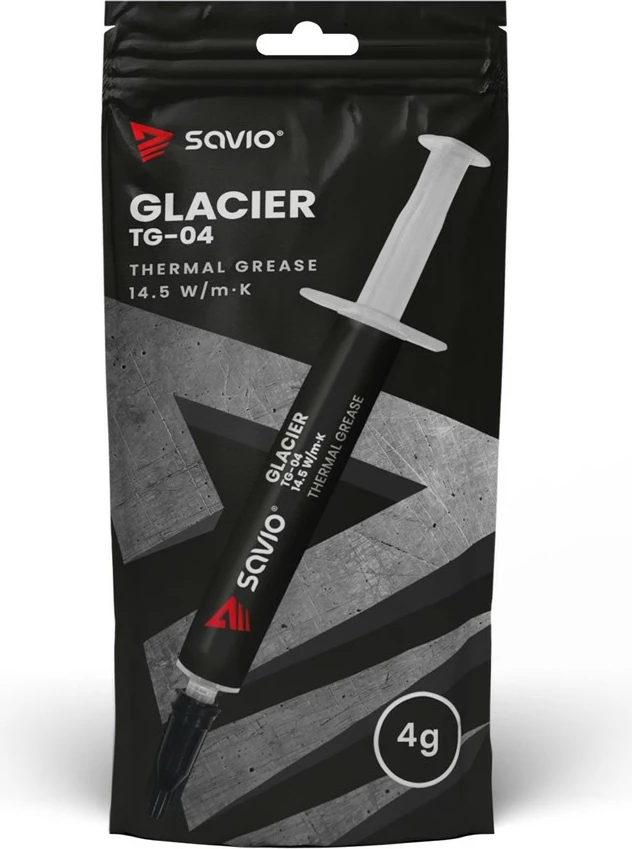 Toplotna pasta Savio Glacier TG-04, 4 g, 14.5 W/mK, siva