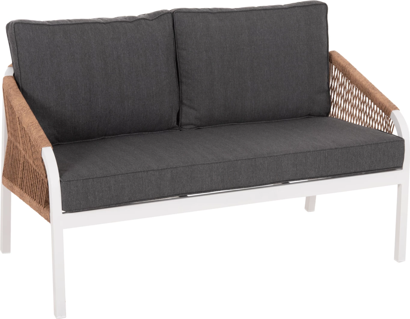 Zunanji dvosed MAERLY FH6116.01, aluminij, bela-temno bež sintetična vrv, antracit blazine