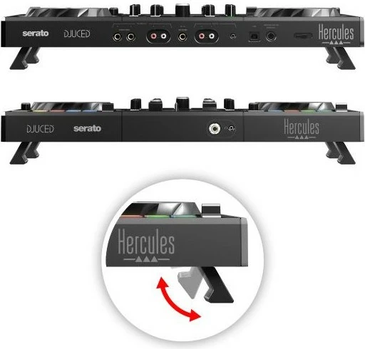 Profesionalni DJ kontroler Hercules Inpulse 500, USB, 2 izhoda za slušalke, 1 vhod za mikrofon, črn