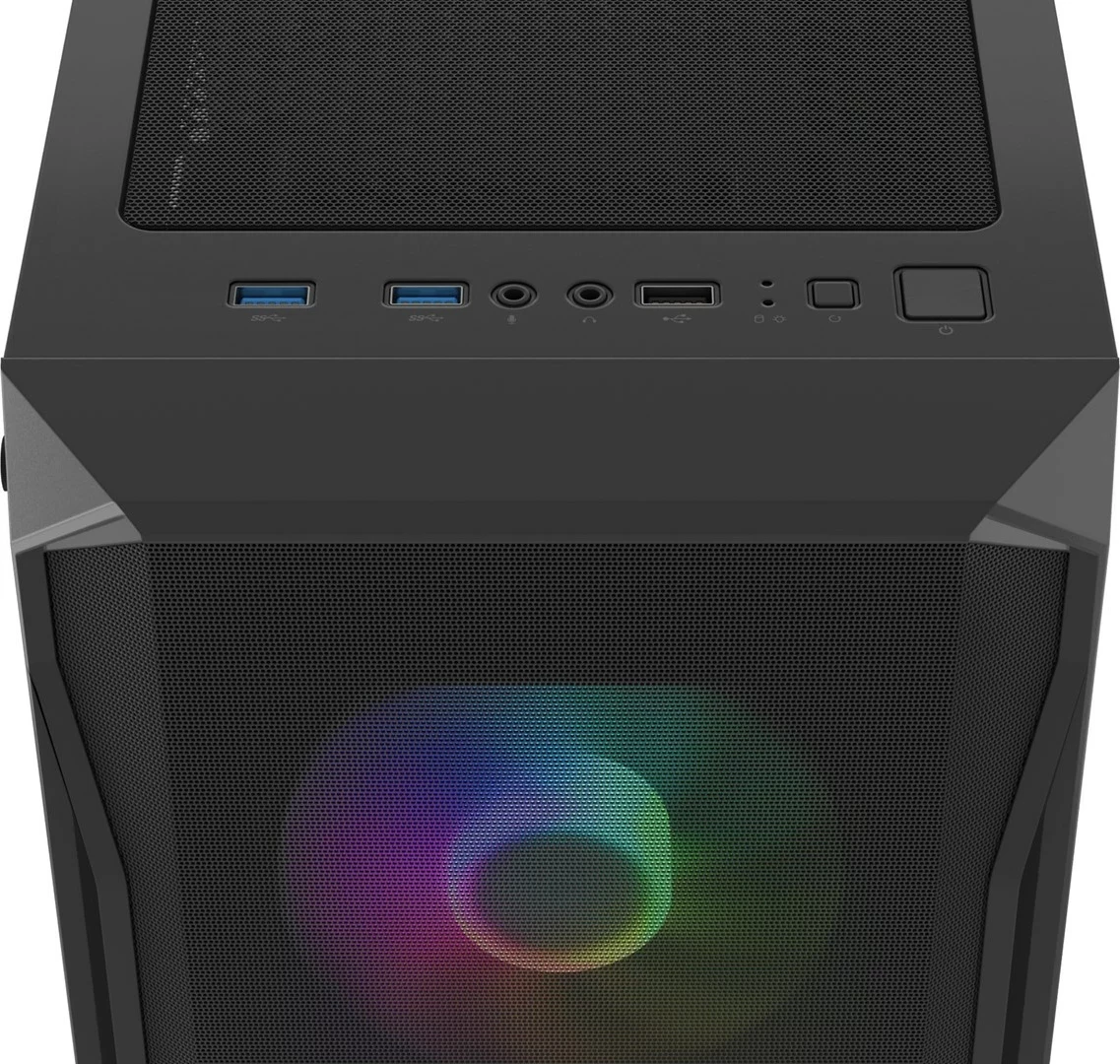 Konzola FURY Shobo SH4F RGB Midi Tower, črn