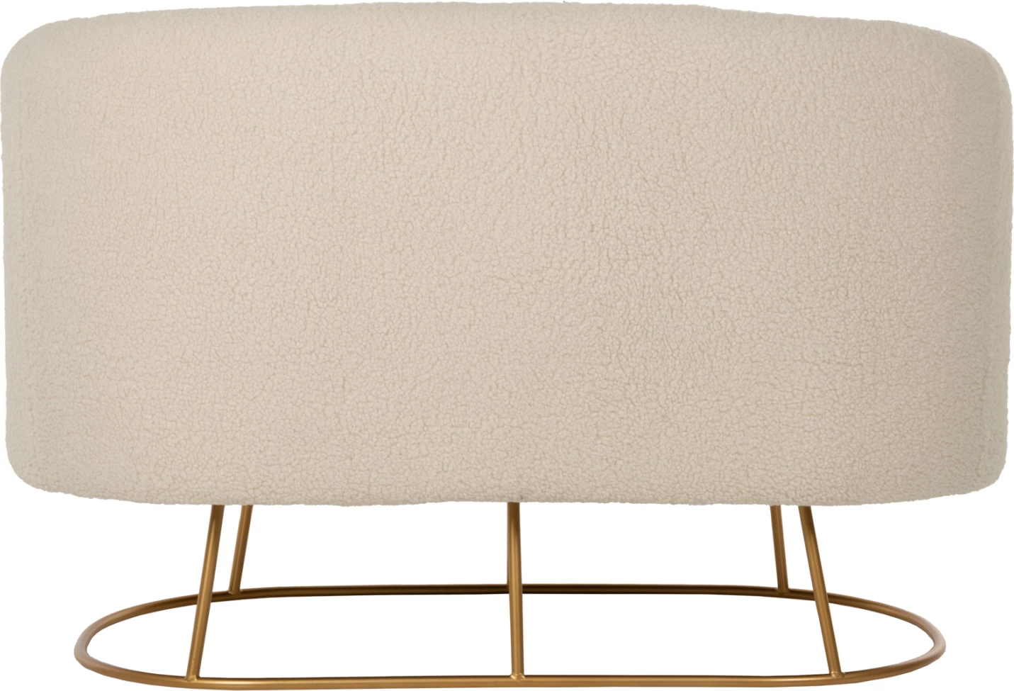 Dvosedna sedežna garnitura ARIEN FH8492.20 iz ecru boucle tkanine in z zlato kovinsko osnovo 130x75x85H cm