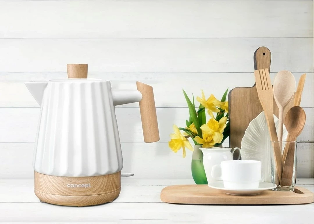 Električni čajnik, Concept RK0090, 1,5 l, keramika, bel