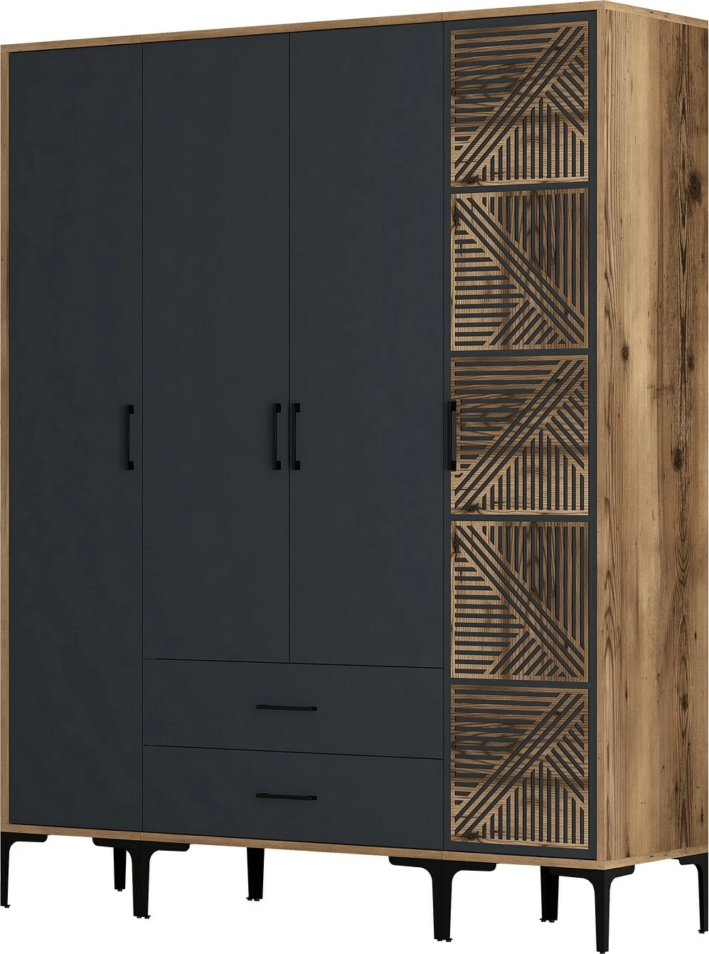 Garderobna omara Skye Decor, oreh in antracit, Kumsal STP