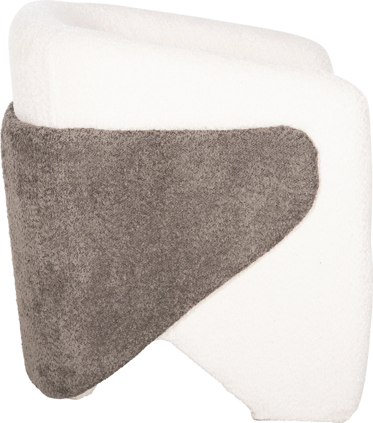 Fotelj DOPER FH9590.06 iz bouclé tkanine belo-sive barve 68x72x76H cm