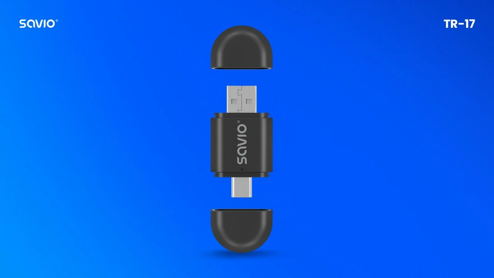 Brezžični adapter za CarPlay in Android Auto Savio TR-17, črn