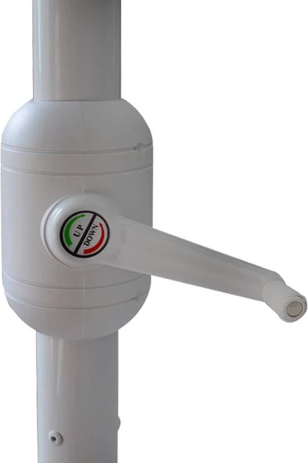 Dežnik 3x3x2,65 m. Aluminij Krem z Ročico FH6004