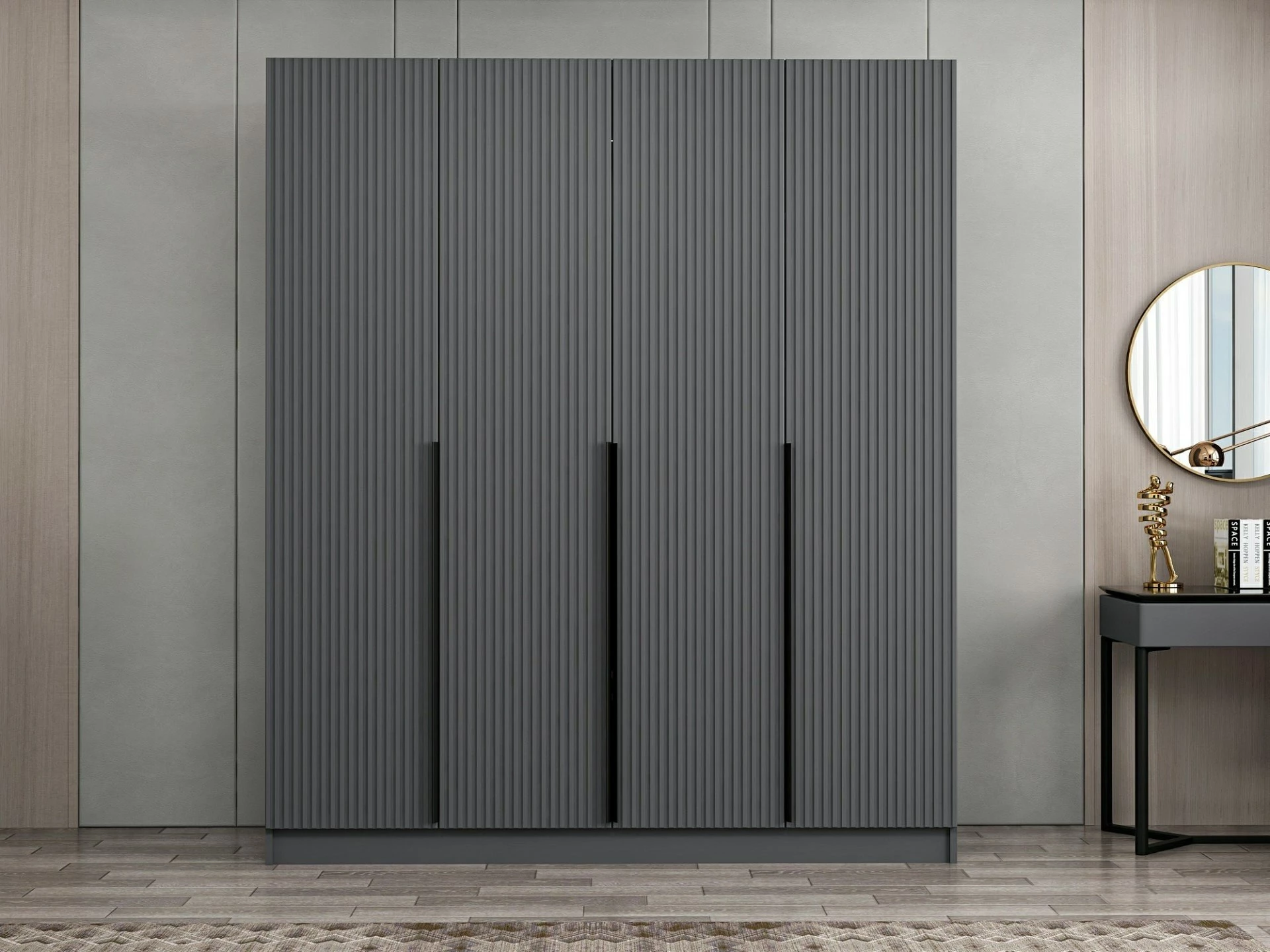 Garderobna omara Kale Plus, Hanah Home, antracit, 180x210x52 cm