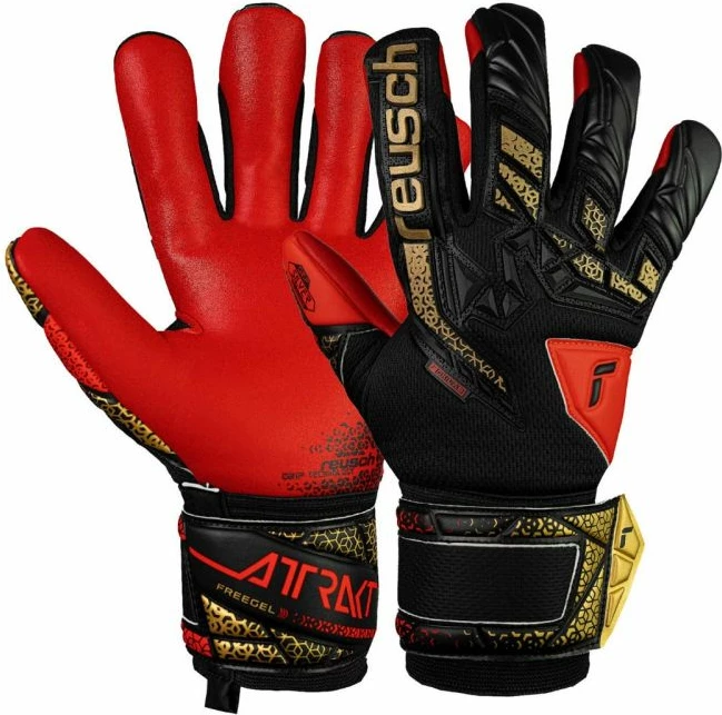 Dobre, zaščitne rokavice za vratarja Reusch, moške, črno-rdeče