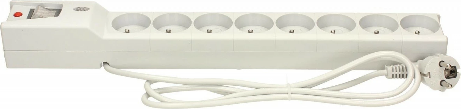 Razdelilec z zaščito pred prenapetostjo Lestar LX 810, 8 izhodov, 1,5 m, siv