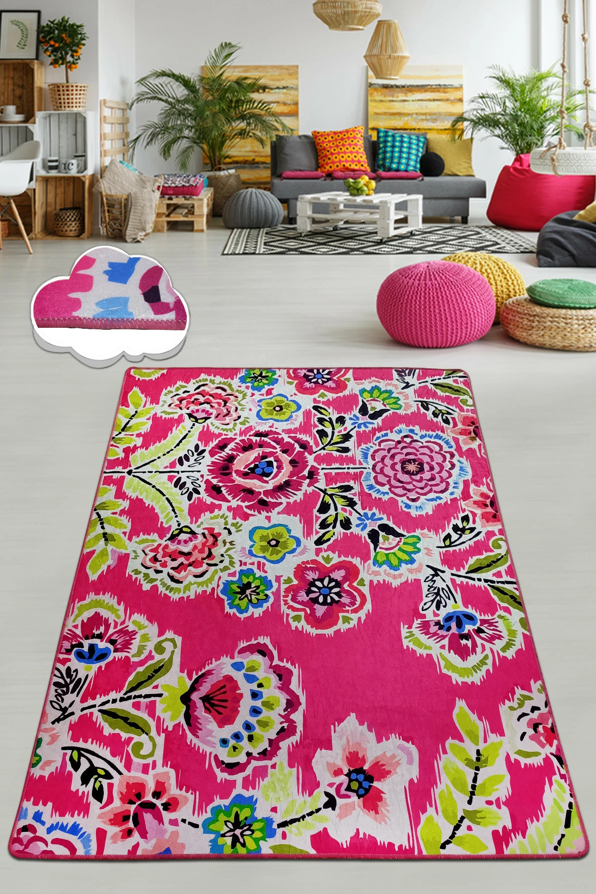 Preproga za hodnik, večbarvna, Conceptum Hypnose Bouquet Djt, 100 x 200 cm