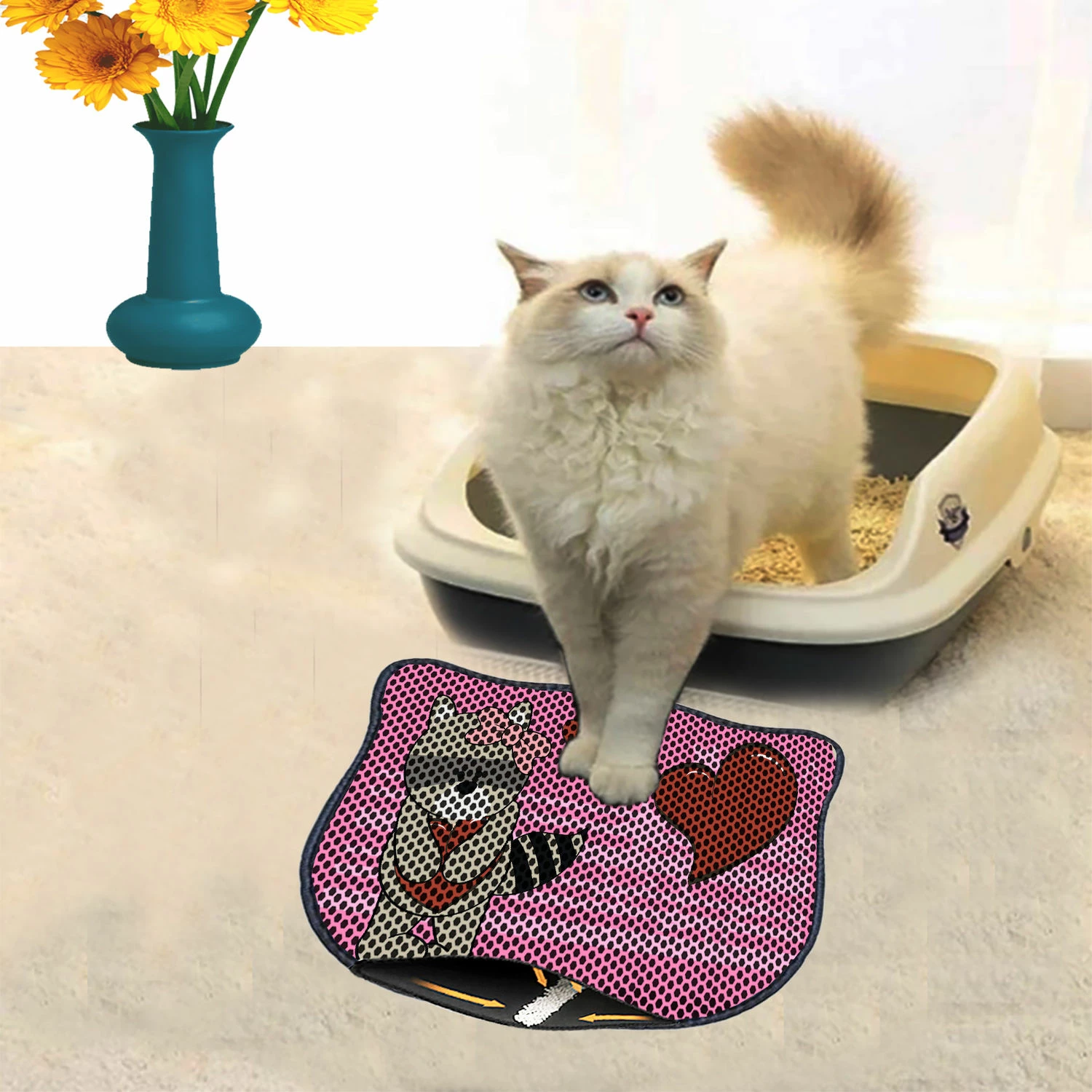 Podloga za mačji pesek, večbarvna, Paws & Whiskers Kdkafa0027, 40 x 50 cm