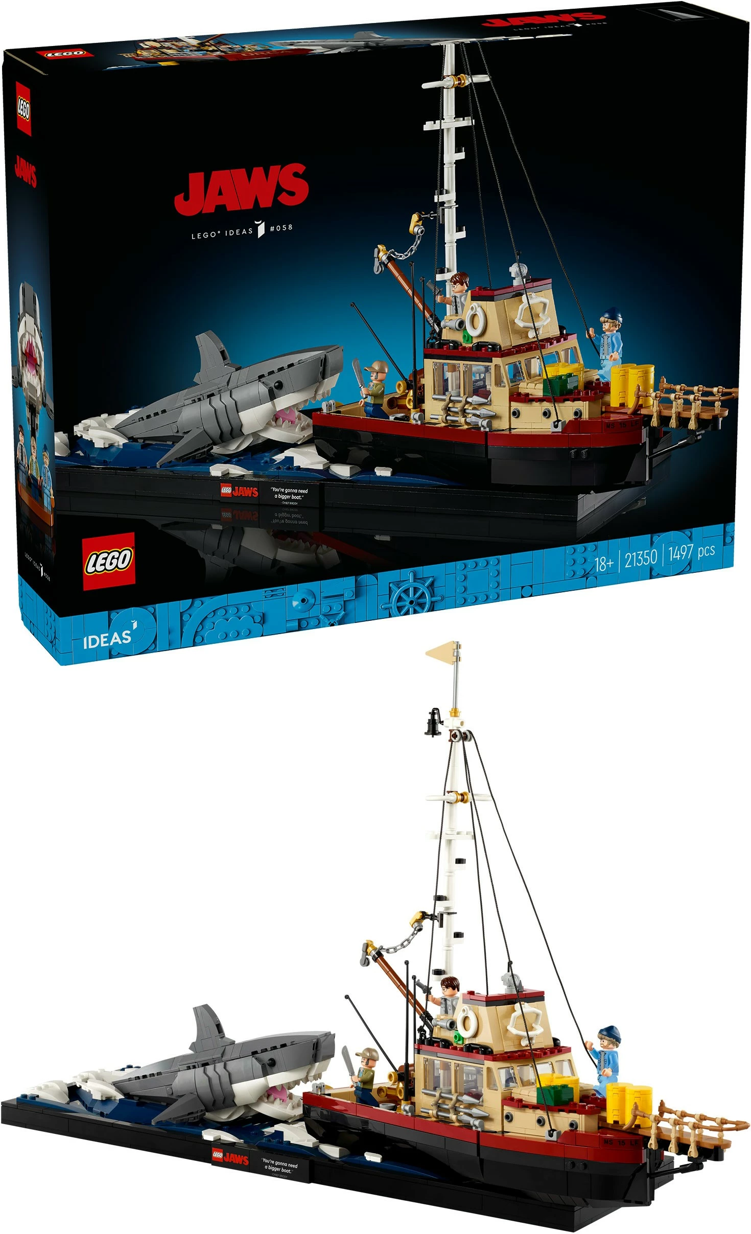 Set gradnikov LEGO Ideas 21350 Jaws, 1497 delov