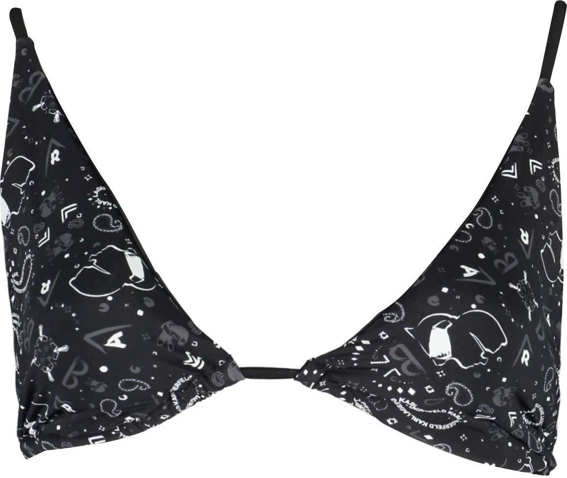 Zgornji del bikinija KARL LAGERFELD BEACHWEAR, ženski, črn