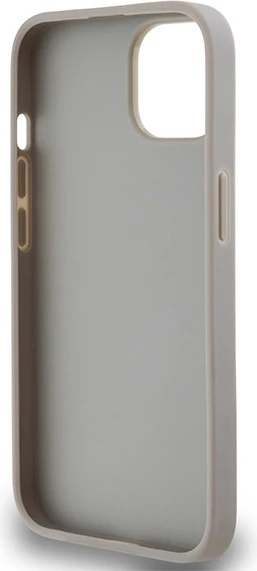Ovitek za telefon DKNY Mono Stripe & Metal Logo za iPhone 15/14/13, 6,1", bež