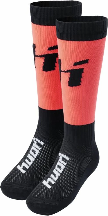 Nogometne nogavice za otroke Huari, črno-rdeče