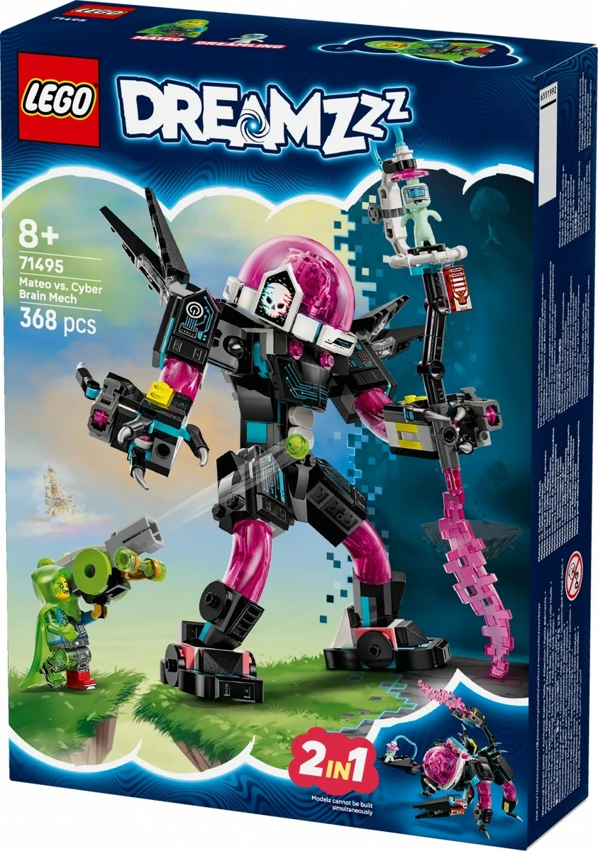 Set za gradnjo Mateo proti Cyberbrain Mech, LEGO DREAMZzz 71495, 368 kosov, za otroke 8+