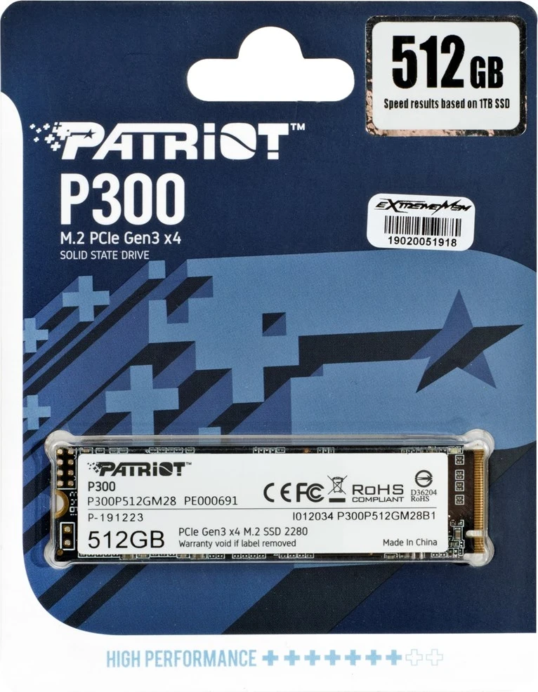 SSD 512 GB Patriot P300 M.2 PCI-Ex4 NVMe
