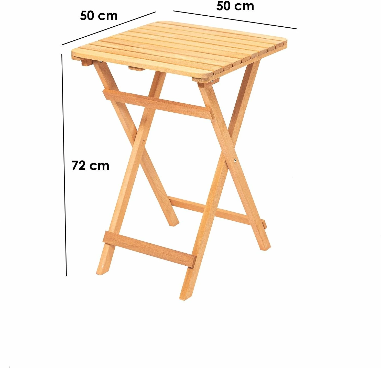 Vrtna miza Hanah Home My021, 100% bukev, rjava, 60x72x60 cm