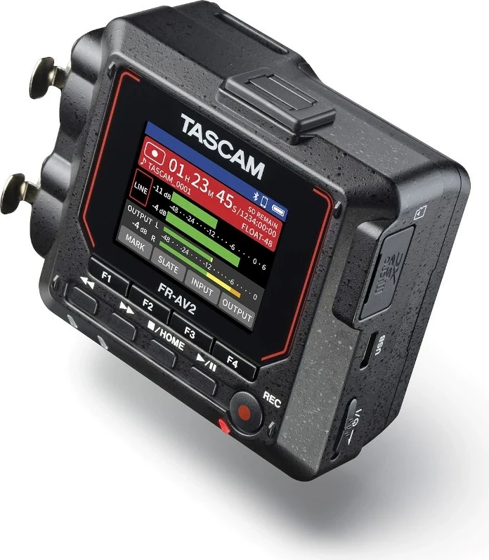 Prenosni avdio snemalnik TASCAM FR-AV2, 2 kanala, MicroSDHC, USB Type-C, črn