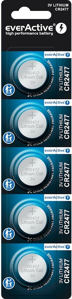 Baterija li-ion everActive CR2477, 800 mAh, komplet 5 kosov